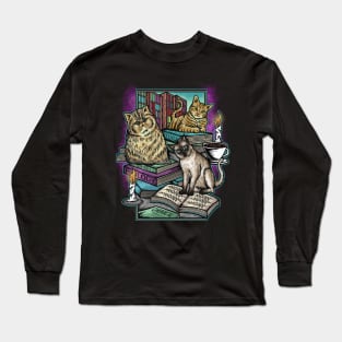 Cats, Books and Coffee Long Sleeve T-Shirt